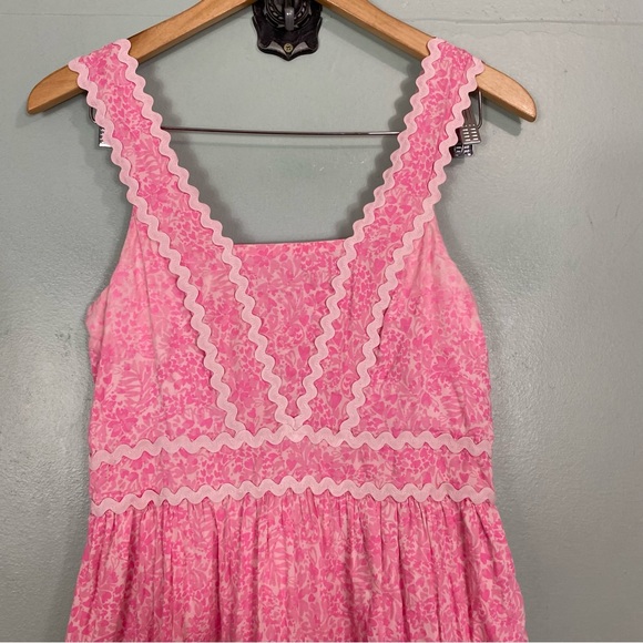 Lilly Pulitzer Pollie Midi Dress Pink Midi Sz 4 - Picture 2 of 10